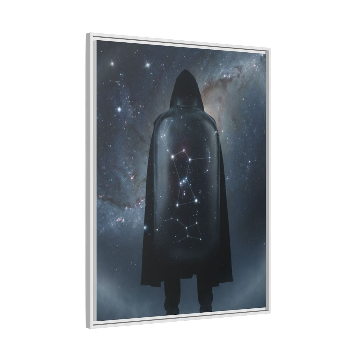 Framed Matte Canvas - Cosmic Sentinel — White / 1.25" (8×10, 9×12, 11×14, 12×16, 10×20, 12×18, 16×20, 16×24, 18×24, 12×36, 20×24, 16×32, 20×30, 24×30, 24×32, 16×48, 24×36, 24×48, 30×40, 20×60, 32×48, 30×60 & 40×60)