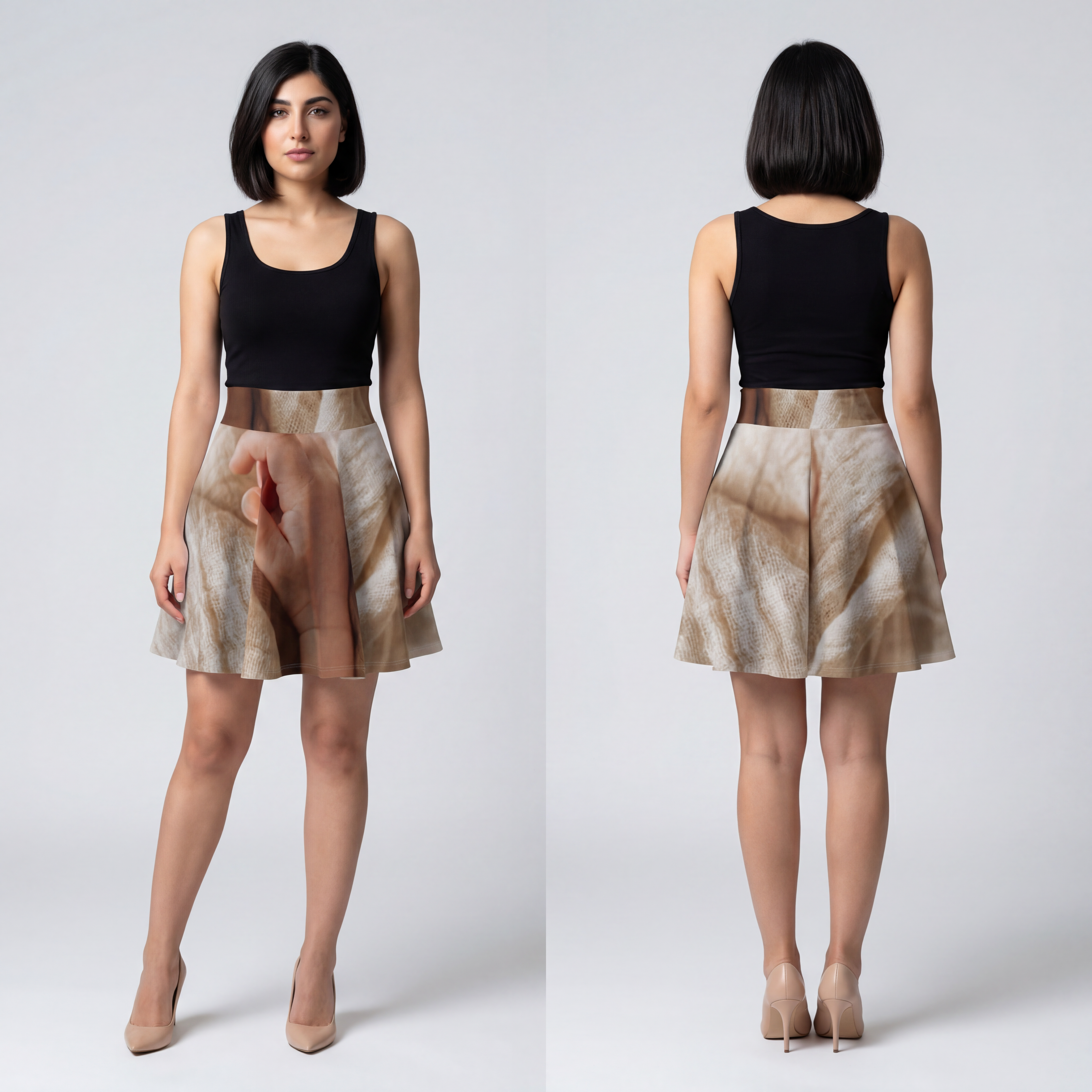 Skater Skirt - Neutral Aesthetic