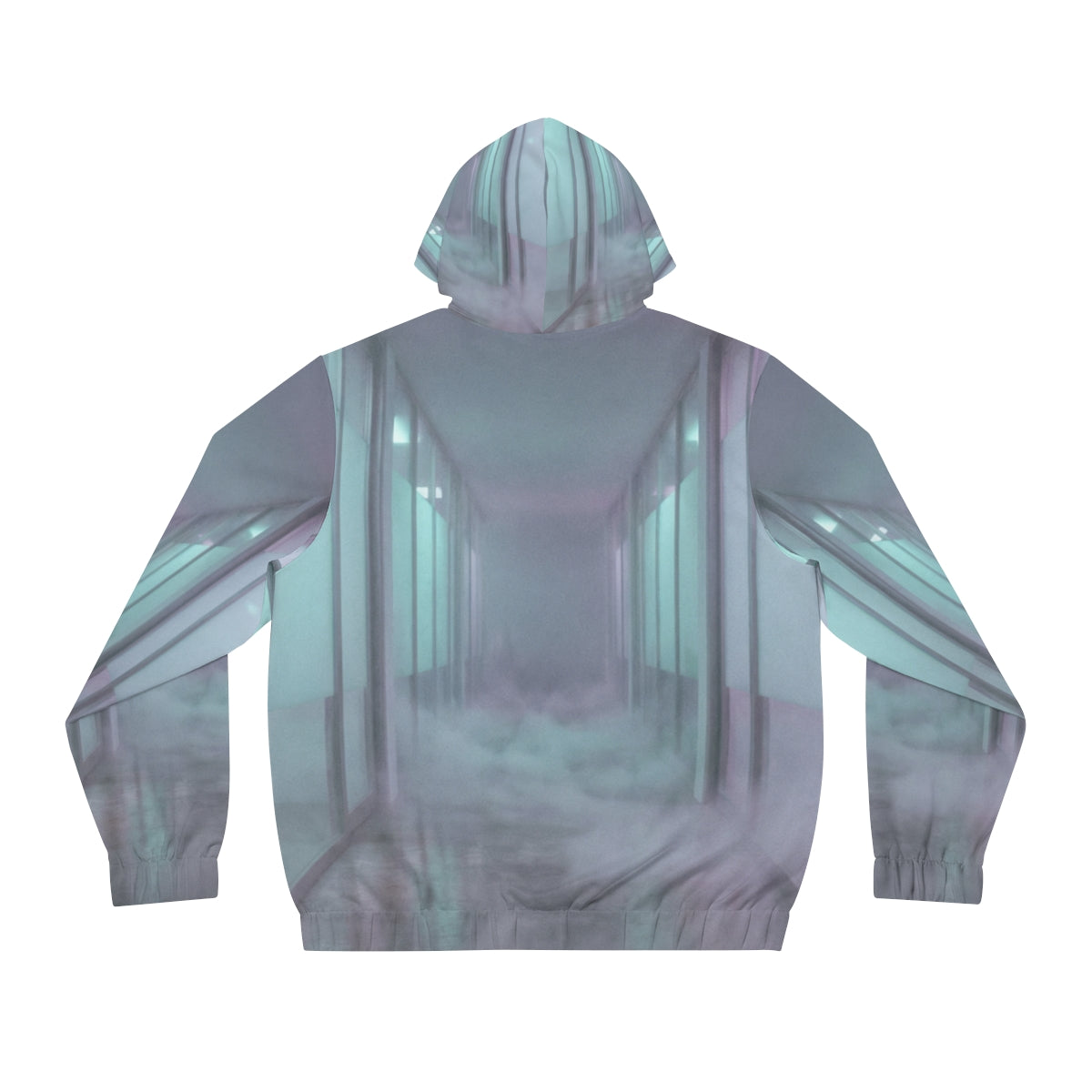 Men's Full-Zip Hoodie - Liminal Corridor Fog Art Print |...