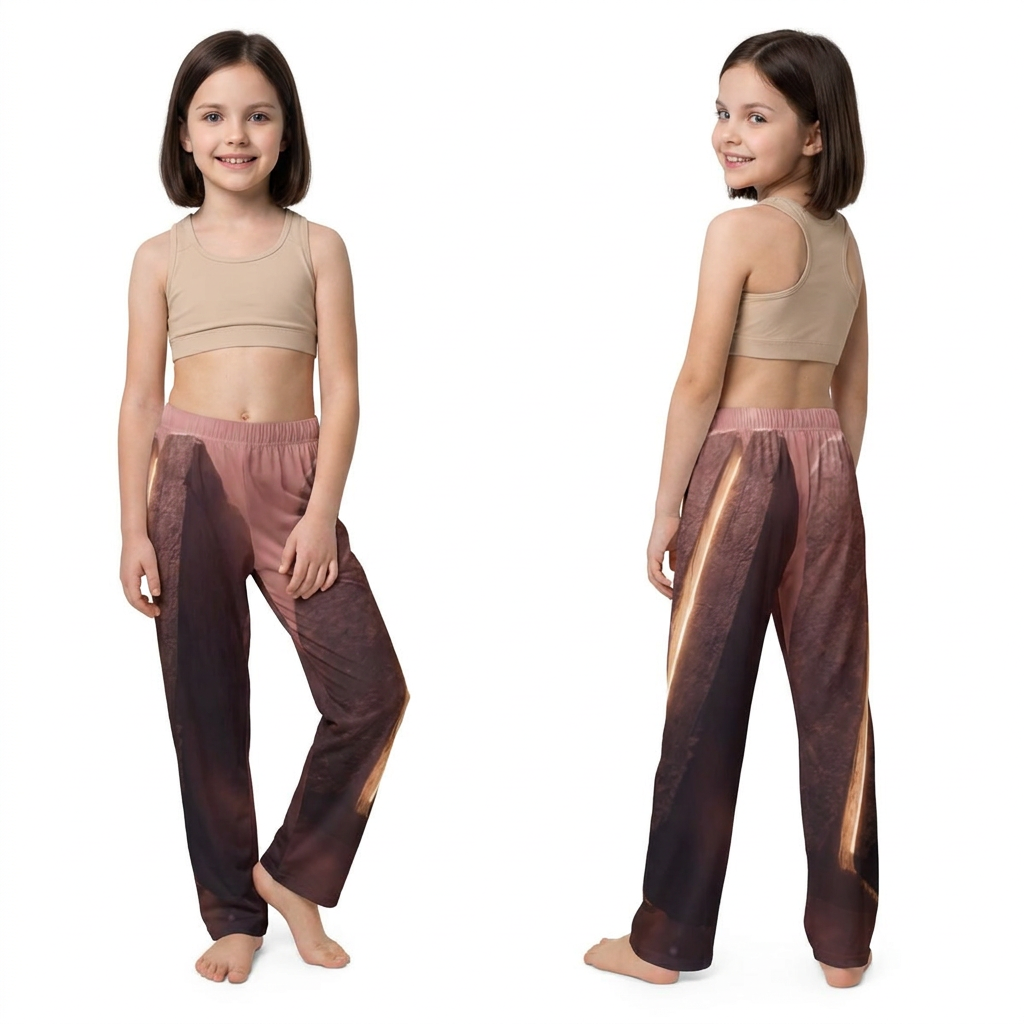 Calça infantil de descanso com arte de monólito cósmico