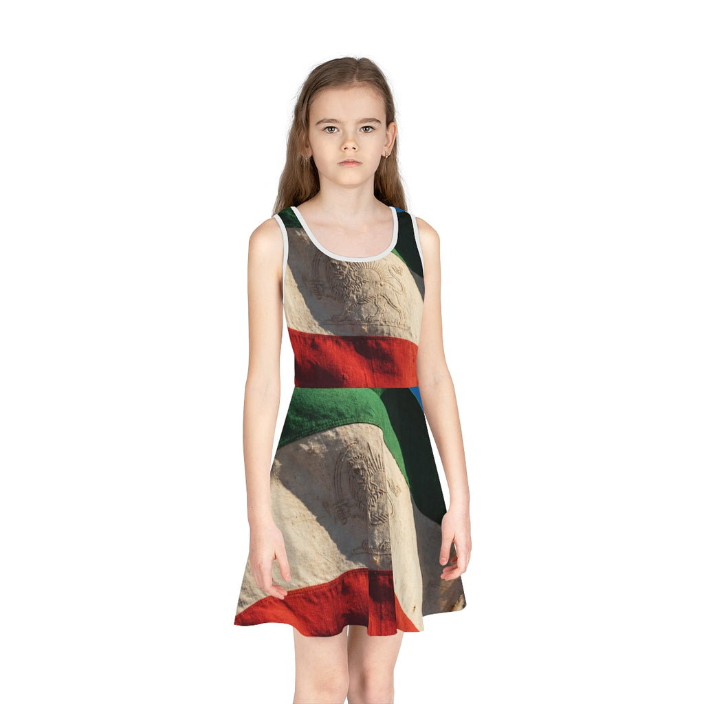 Girls' Sleeveless Sundress - Vintage Persian Lion and Sun......