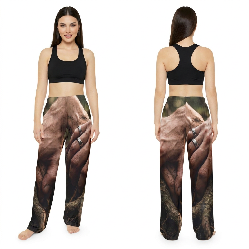 Women's Pajama Pants with Forest Roots Art