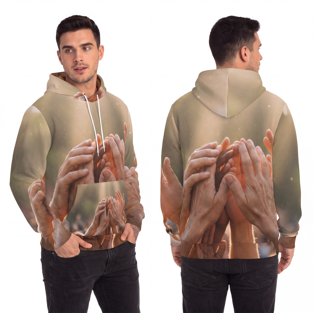 Men's Fashion Hoodie - Golden Rays of Unity Wall Art |...