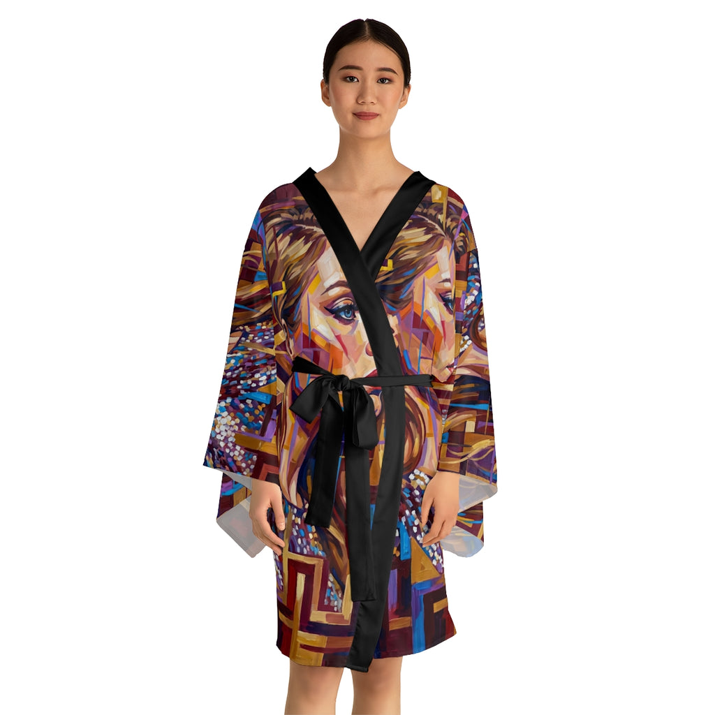Long Sleeve Kimono Robe - Shattered Elegance | Echovira...