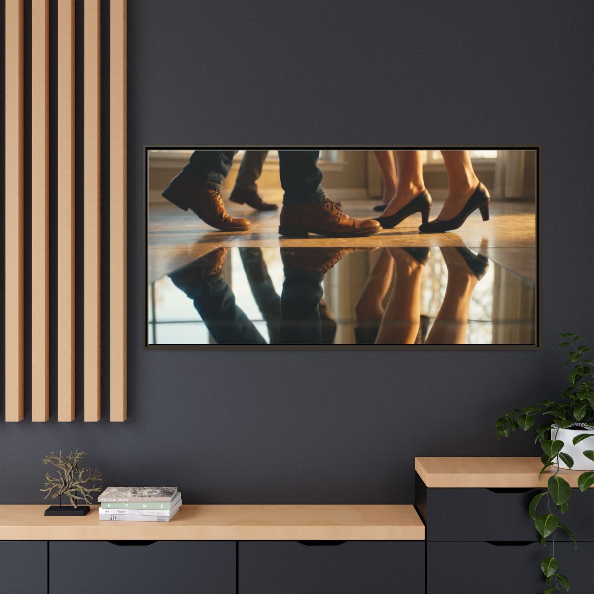 Matte Canvas, Framed - Golden Hour Reflections Cinematic Art...