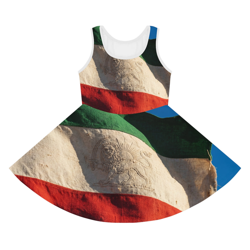 Girls' Sleeveless Sundress - Vintage Persian Lion and Sun......