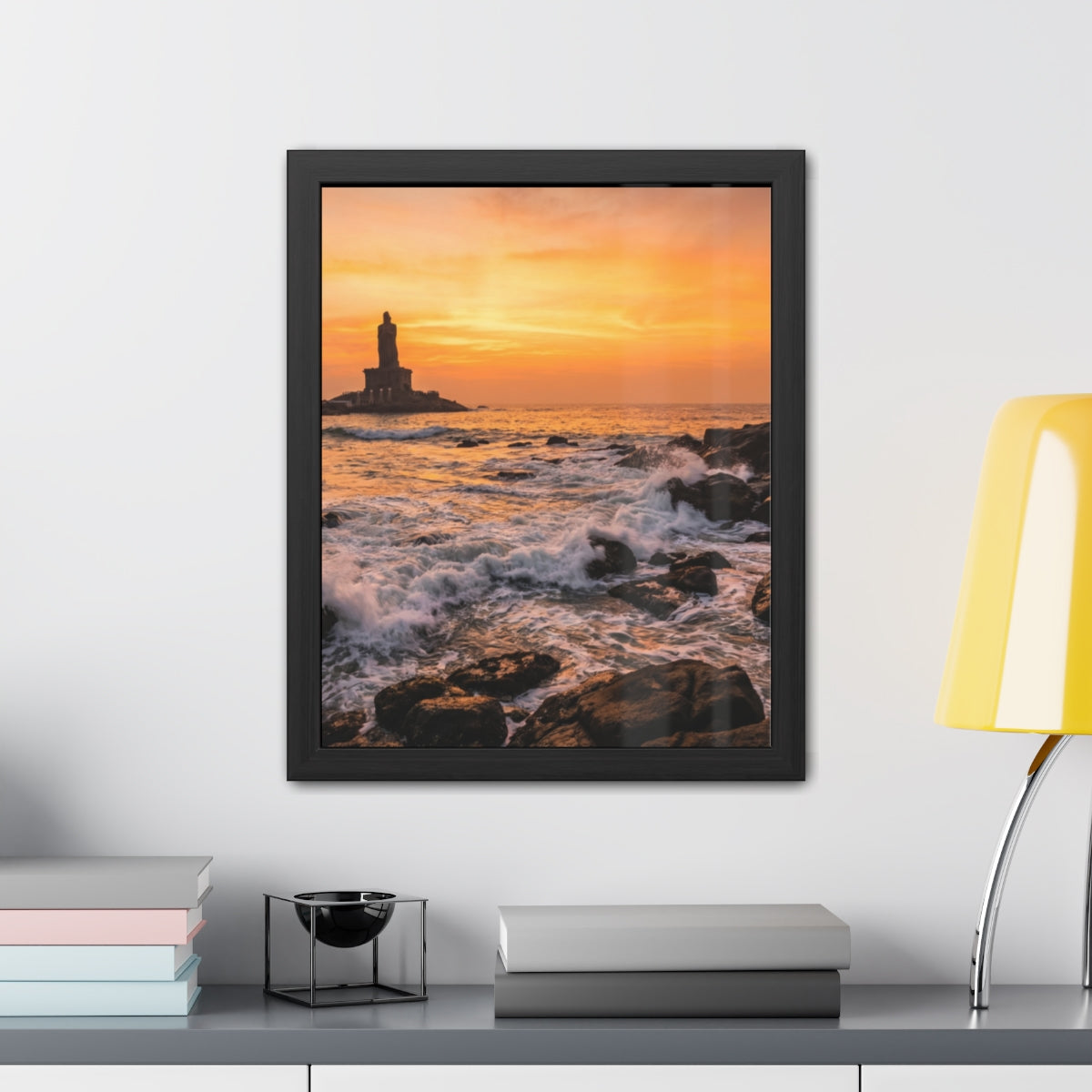 Framed Posters - Coastal Golden Glow — Portrait