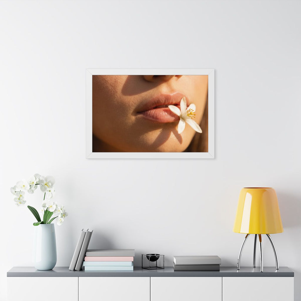 Framed Horizontal Poster - Golden Flora Panorama — White......