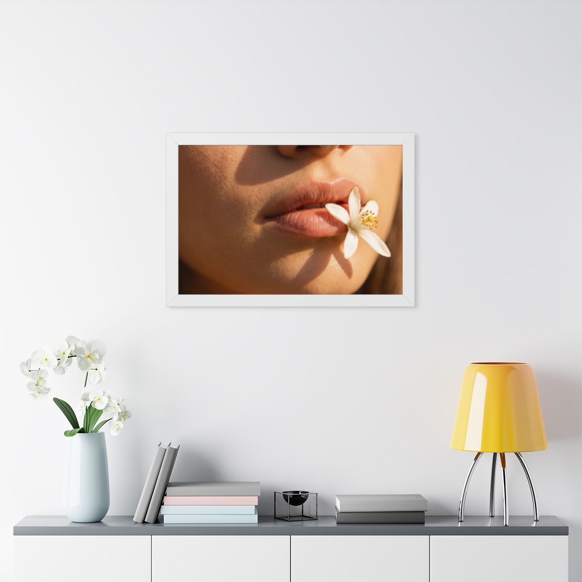 Framed Horizontal Poster - Golden Flora Panorama — White......