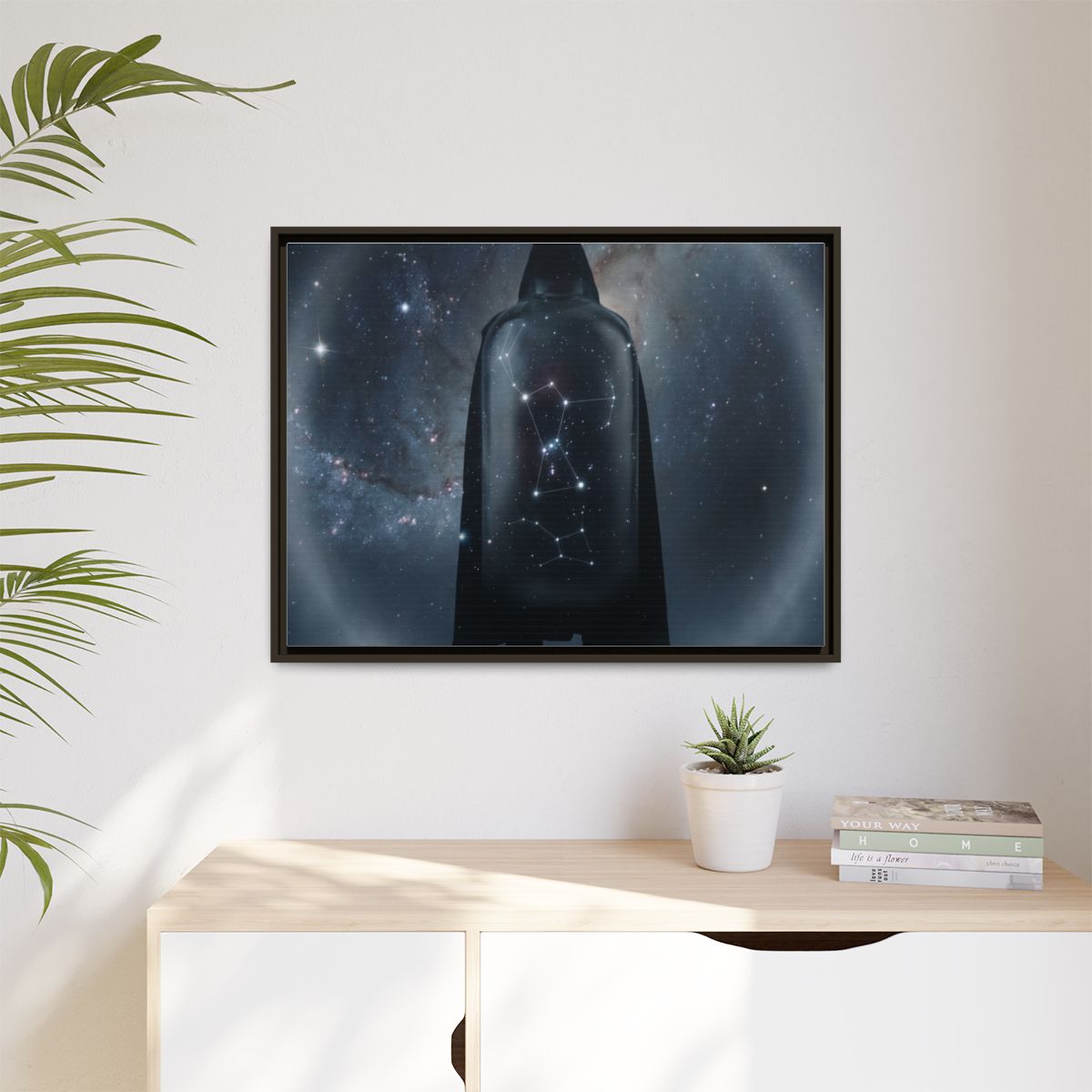 Matte Canvas, Framed - Cosmic Sentinel Orion Constellation...