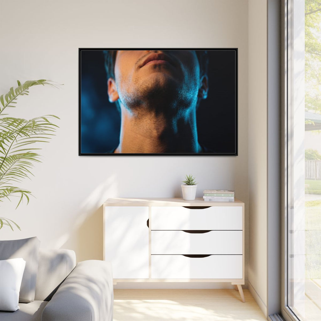 Matte Canvas, Framed - Neon Shadows Cinematic Portrait Art...