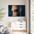 Matte Canvas, Framed - Neon Shadows Cinematic Portrait Art...