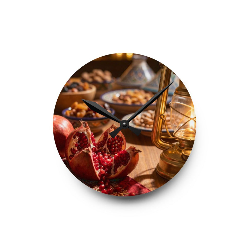 Acrylic Wall Clock - Crimson Golden Hour | Echovira Gallery
