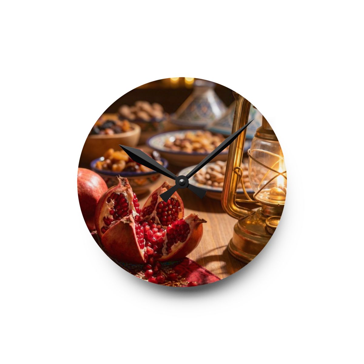 Acrylic Wall Clock - Crimson Golden Hour | Echovira Gallery