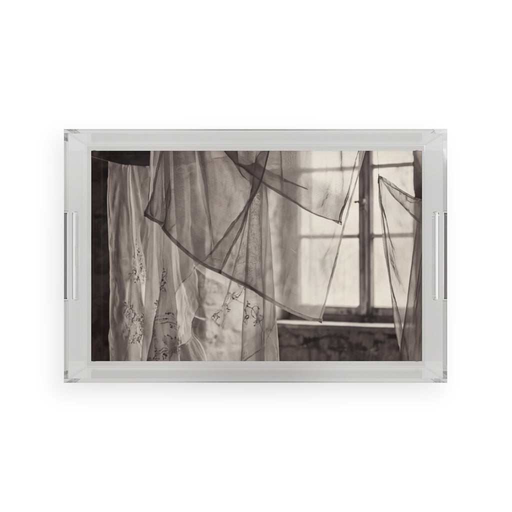 Acrylic Serving Tray - Spectral Veils | Echovira Gallery