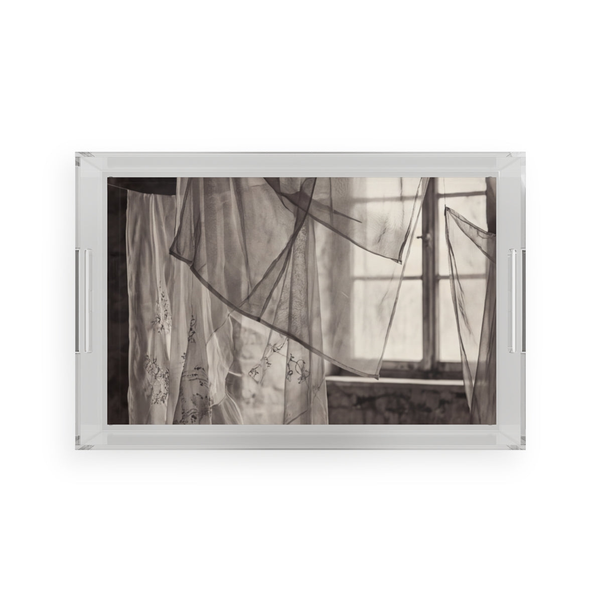 Acrylic Serving Tray - Spectral Veils | Echovira Gallery