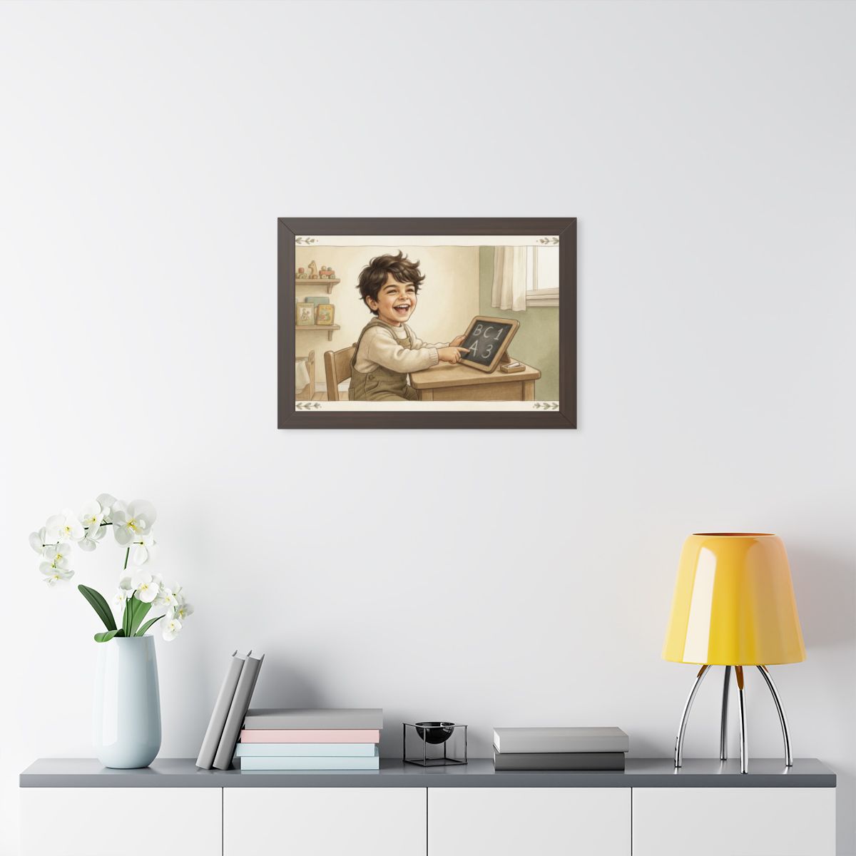 Framed Horizontal Poster - Little Scholar — Walnut (14×11......
