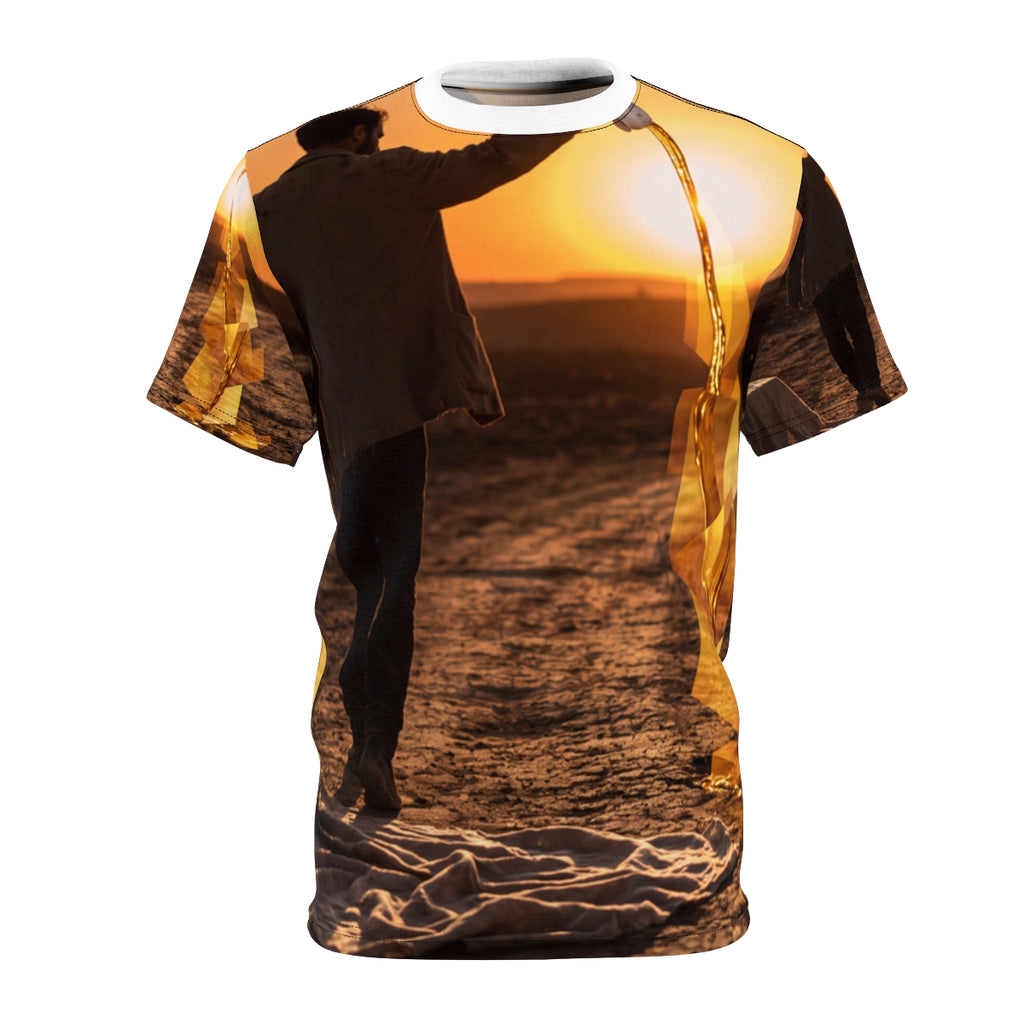 Men's Cut & Sew Tee Sunset Geometric Art