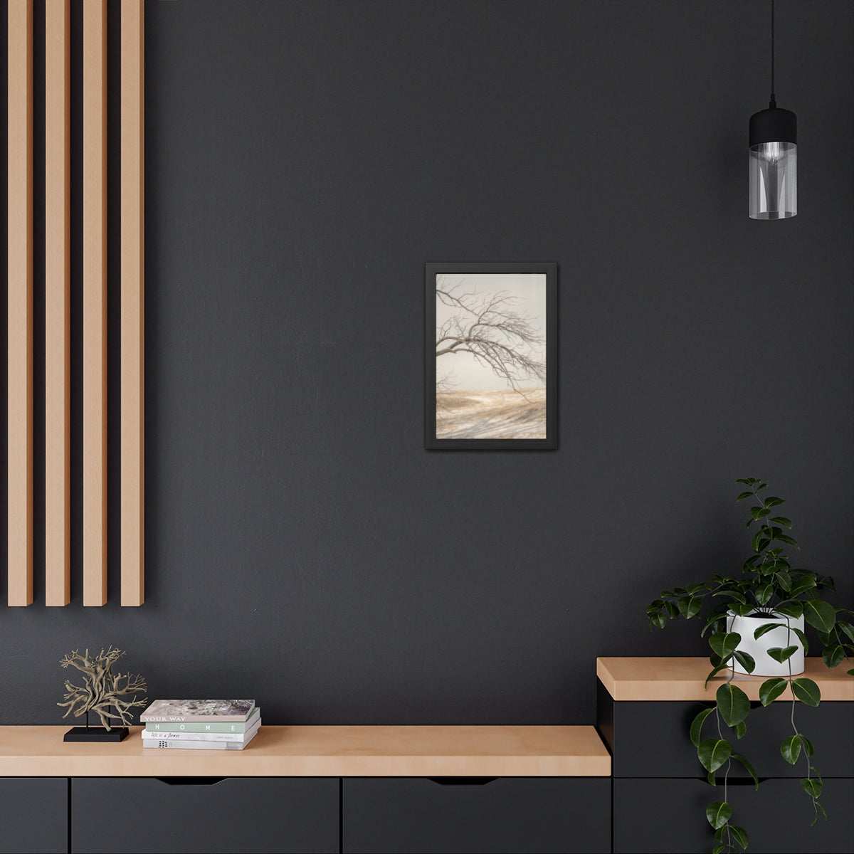 Framed Poster - Minimalist Winter Tree — Portrait