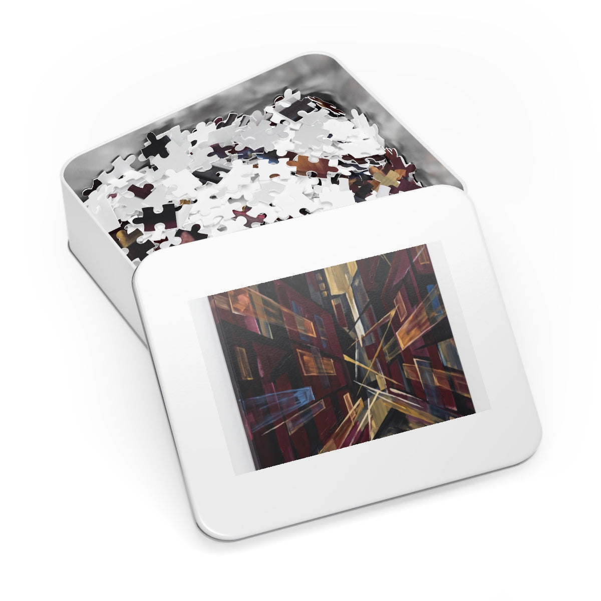 Jigsaw Puzzle with Tin - Urban Perspective (30, 110, 252......