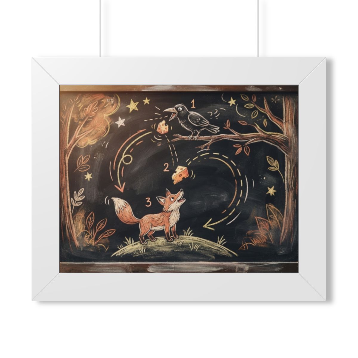 Framed Horizontal Poster - Storybook Slate — White (14×11......