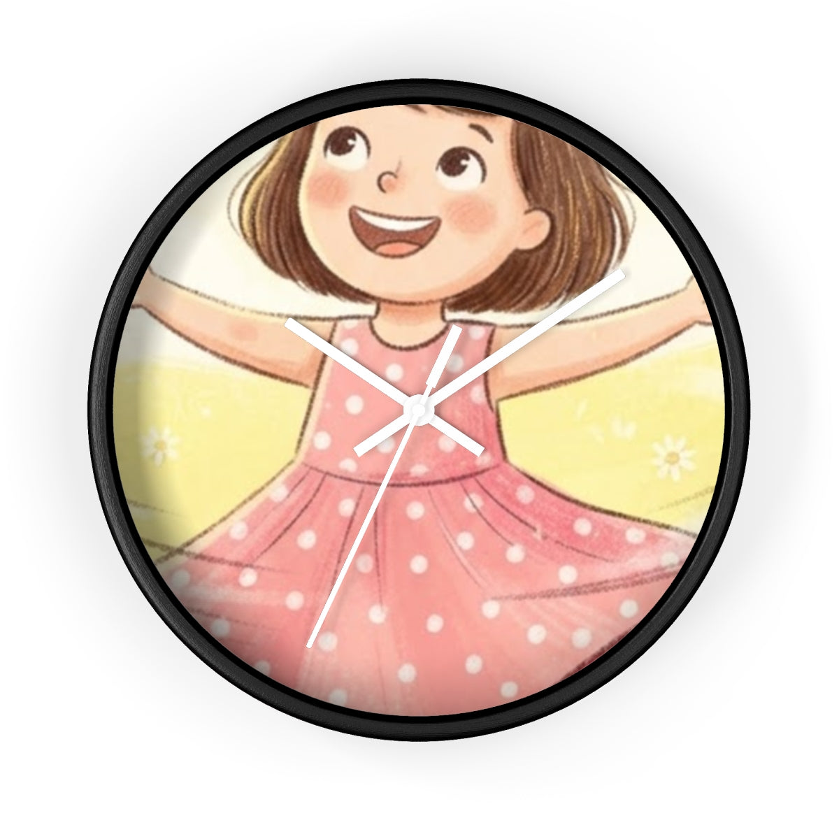 Wall Clock - Rainbow Meadow Twirl Girl | Echovira Gallery
