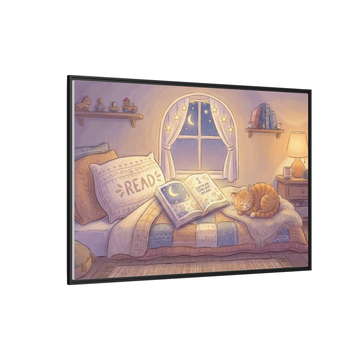Framed Matte Canvas - Starlight Haven Slumber — Black /... |...