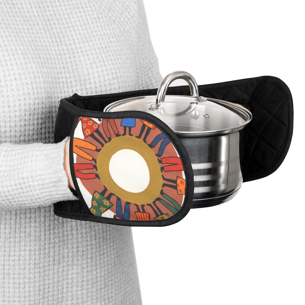 Oven Mitts - Unity Mandala Folk Art | Echovira Gallery