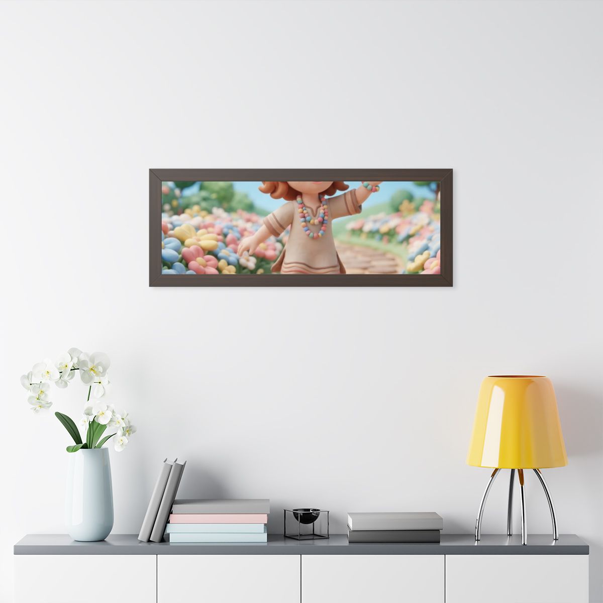 Framed Horizontal Poster - Wide Meadow — Walnut (14×11... |...