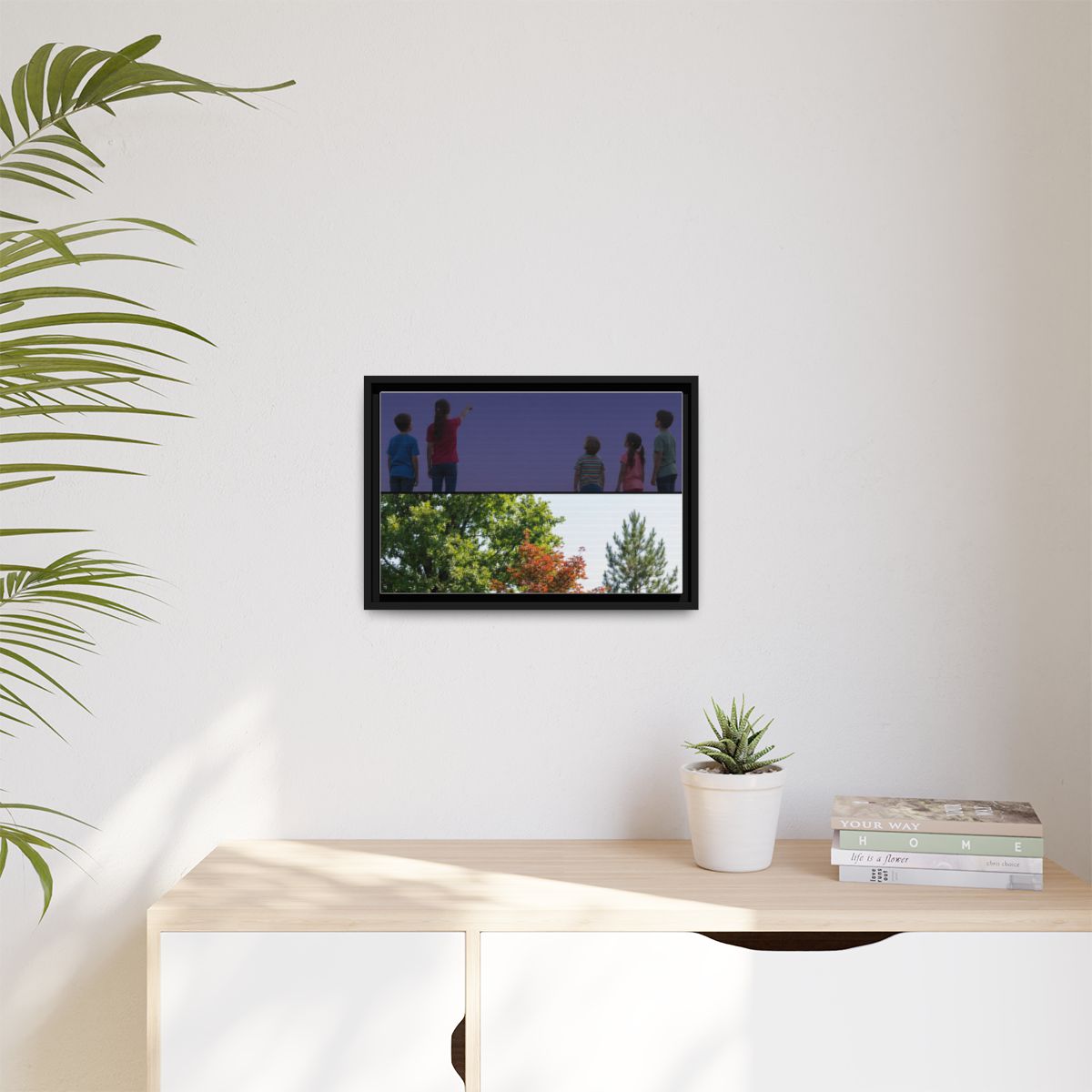 Matte Canvas, Framed - Stardust & Forest Discovery — Black /...