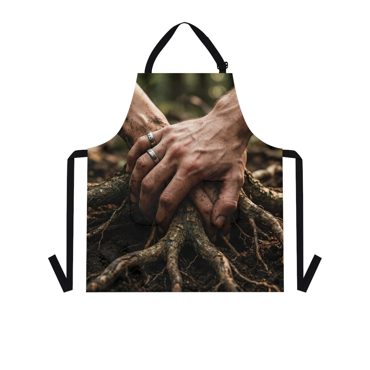 Kitchen Apron with Forest Roots Art