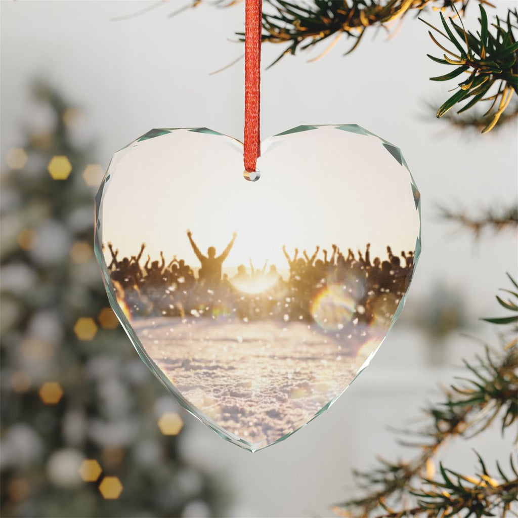 Golden Hour Crowd Crystal Glass Ornament