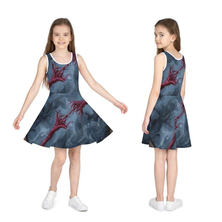 Girls' Sleeveless Sundress - Crimson Cord Tension
