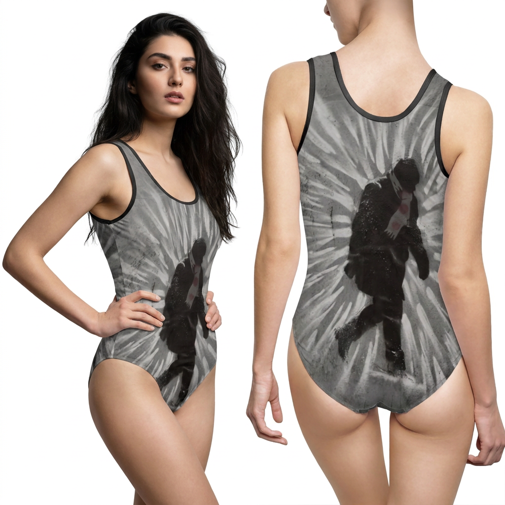 Women's One-Piece Swimsuit with Street Art Graphic