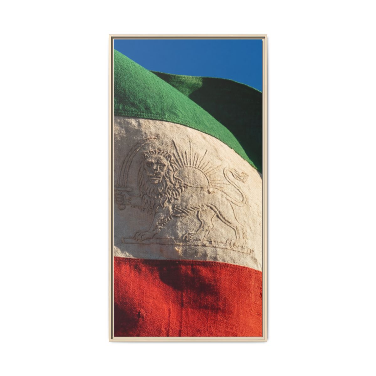 Framed Canvas Art - Distressed Flag — Natural / 1.25"
