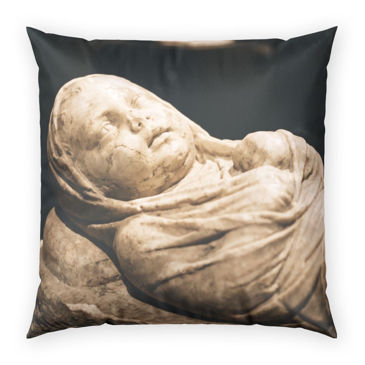 Poly Velvet Pillow - Slumbering Innocence Classical Marble...