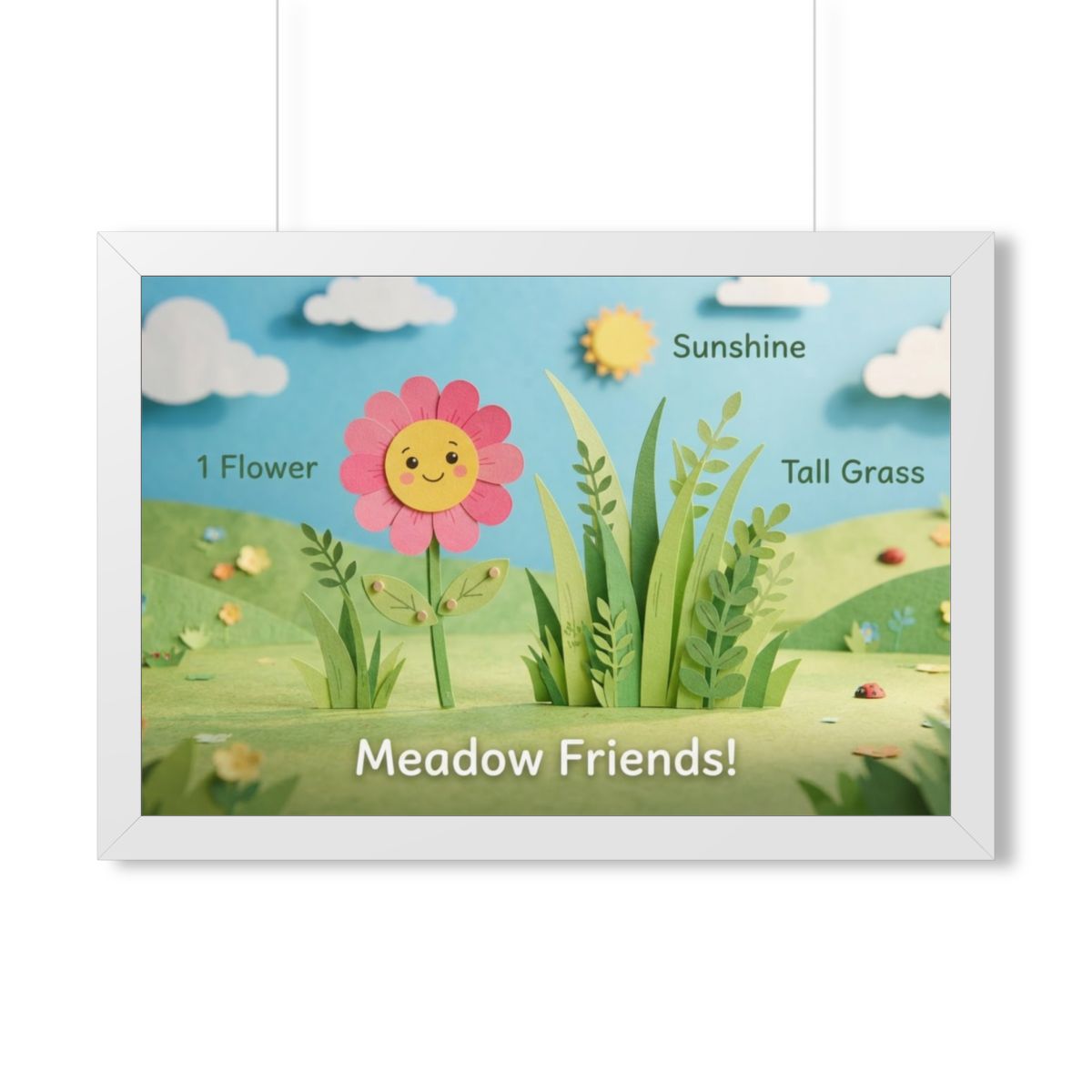 Framed Horizontal Poster - Meadow Vista — White (14×11... |...