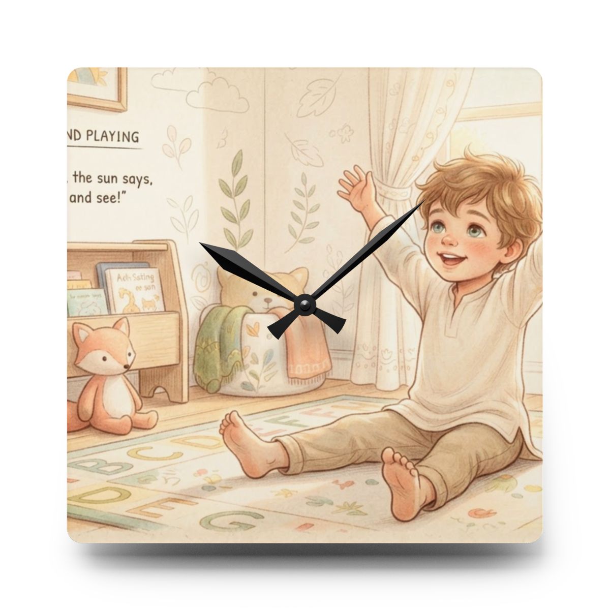 Acrylic Wall Clock - Playroom Time | Echovira Gallery
