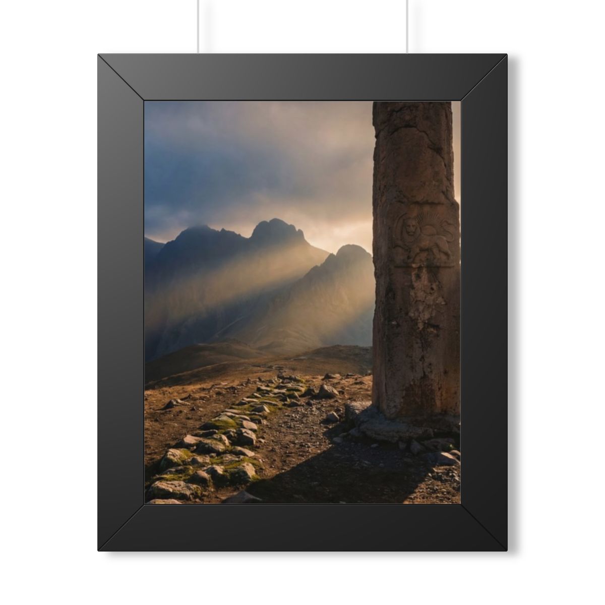 Framed Vertical Poster - Mystic Monolith Ancient Persian......