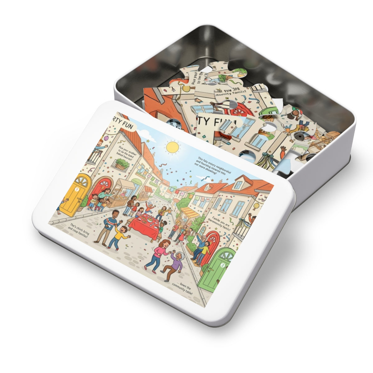 Jigsaw Puzzle with Tin - Street Party Fun Storybook... |...