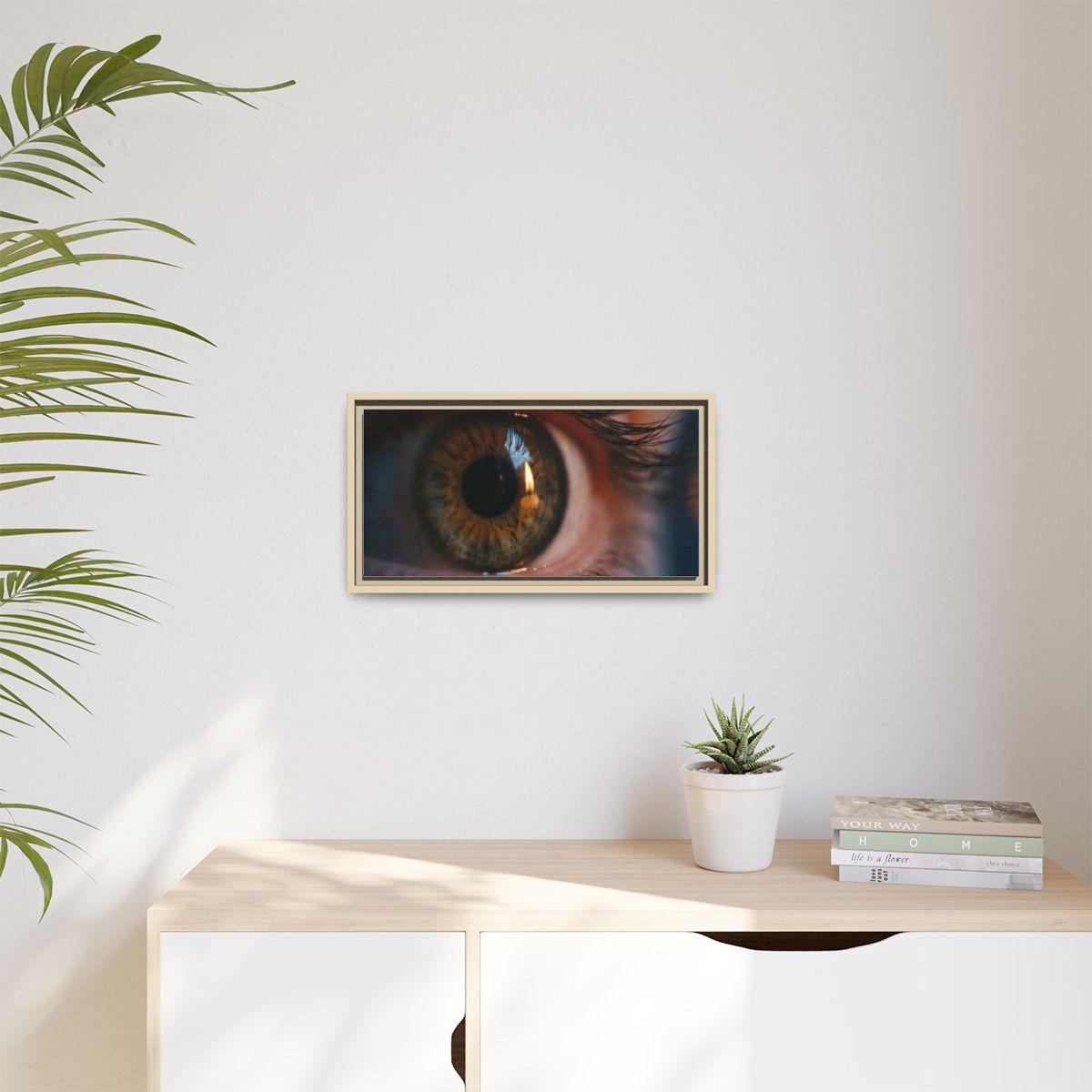 Matte Canvas, Framed - Amber Iris Reflection Fine Art Print...