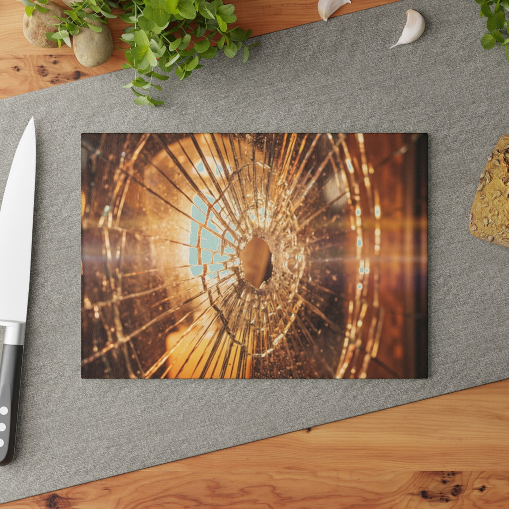 Glass Cutting Board - Fractured Light - Shattered Glass... |...