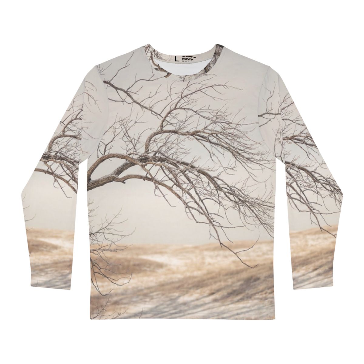 Men's Long Sleeve Shirt - Winter Branch Solitude Landscape |...