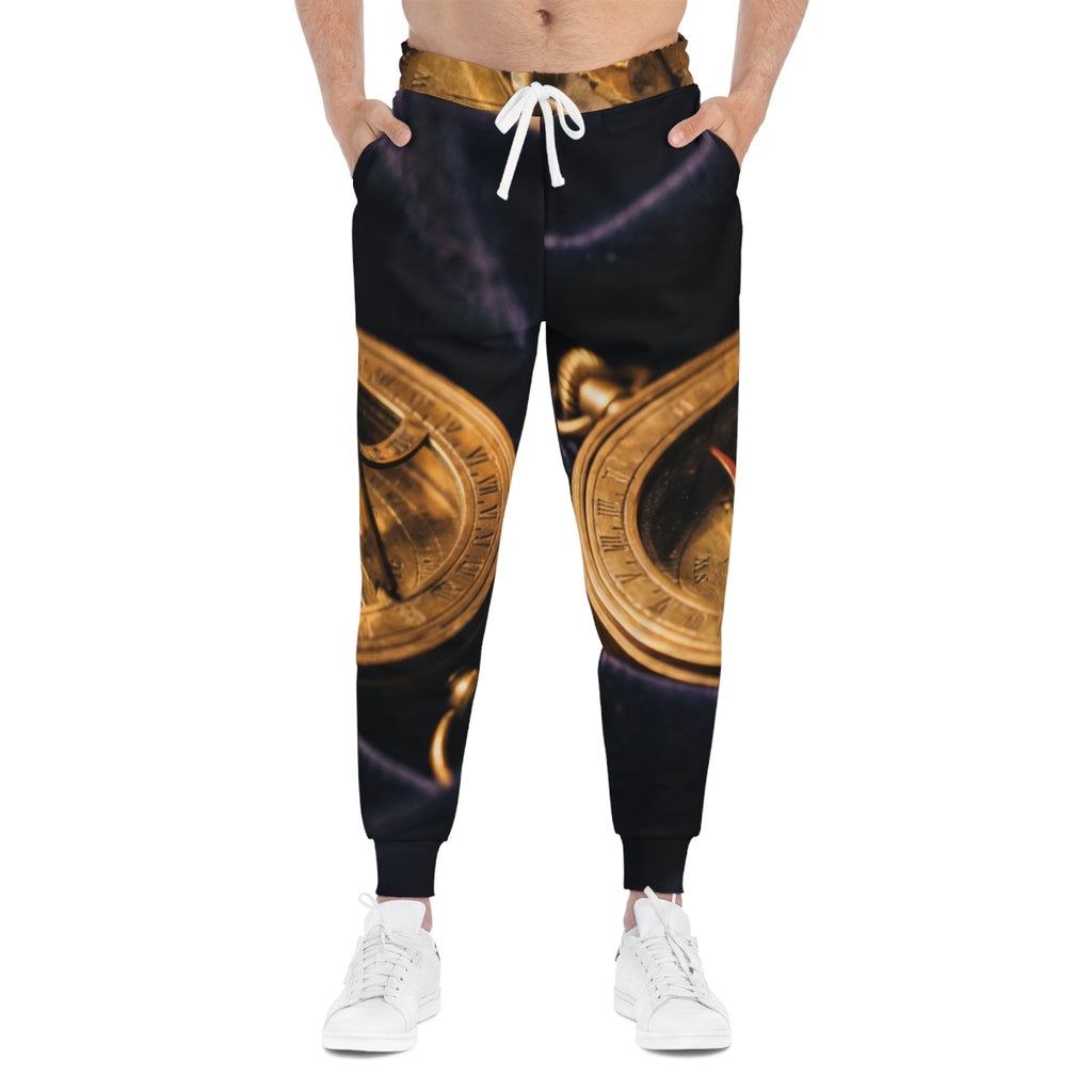 Men's Athletic Joggers with Vintage Brass Compass