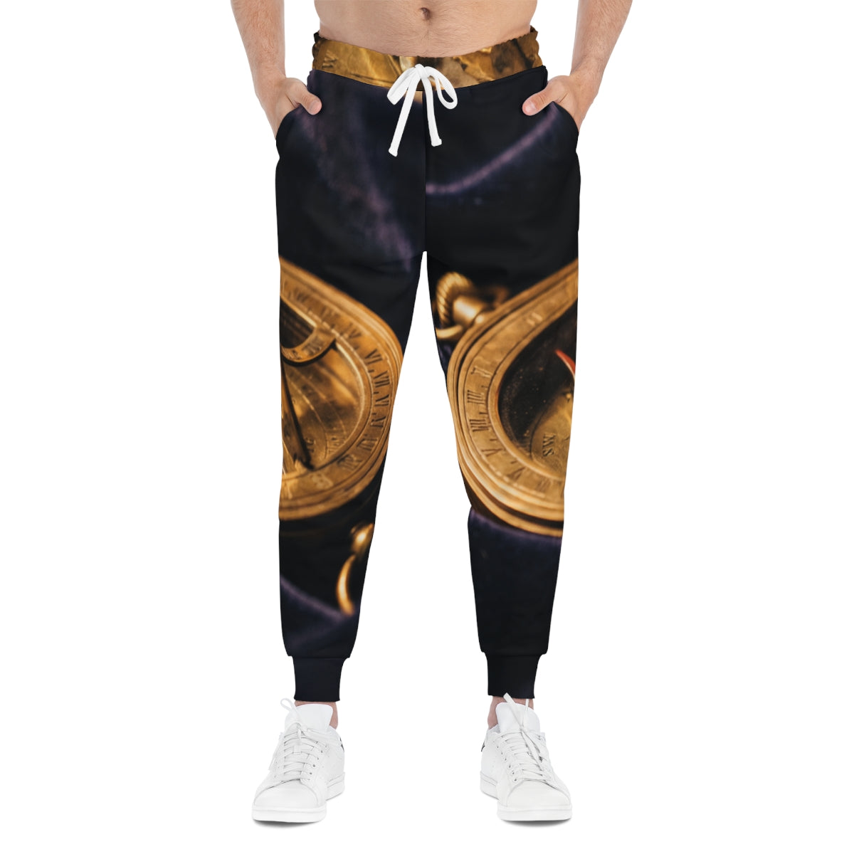 Men's Athletic Joggers with Vintage Brass Compass