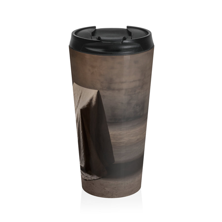 Stainless Steel Travel Mug - Draped Silence Still Life Art - Shadowed Sanctuary