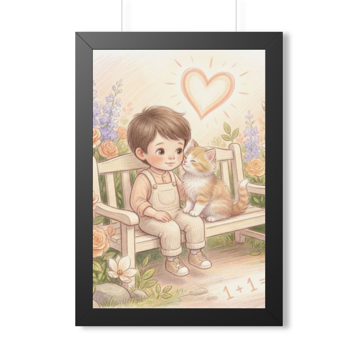 Framed Vertical Poster - Tender Garden Friendship Storybook...