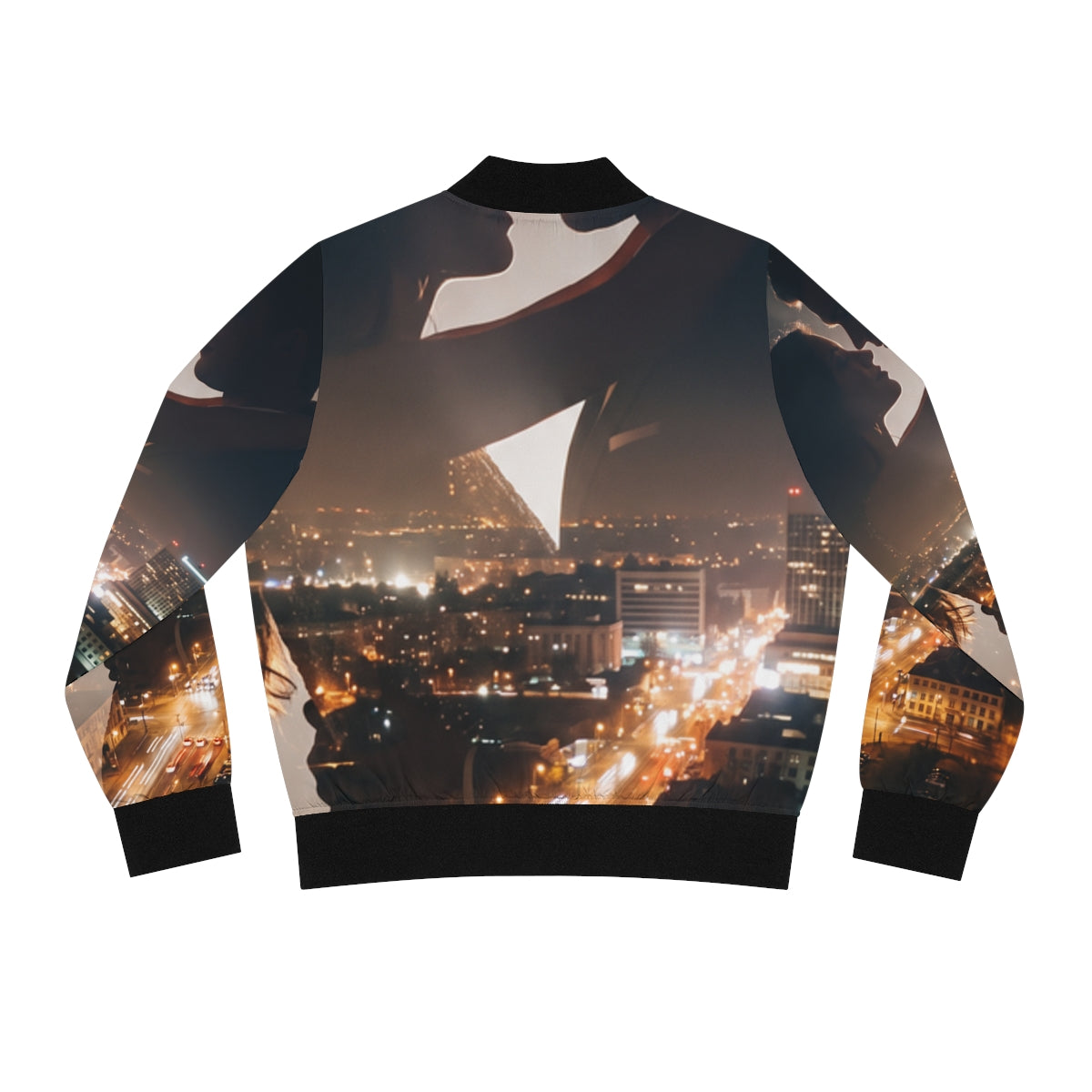 Women's Bomber Jacket - Midnight City Skyline | Echovira...