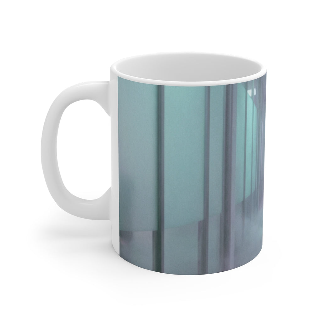 11oz White Mug - Dreamy Liminal Corridor Glow | Echovira...