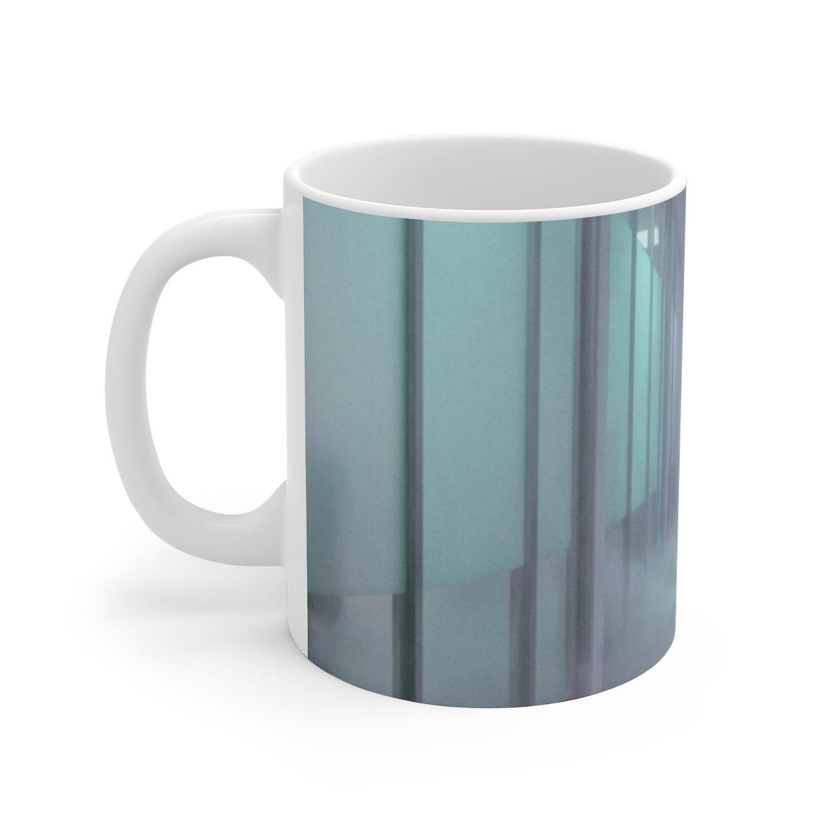 11oz White Mug - Dreamy Liminal Corridor Glow | Echovira...